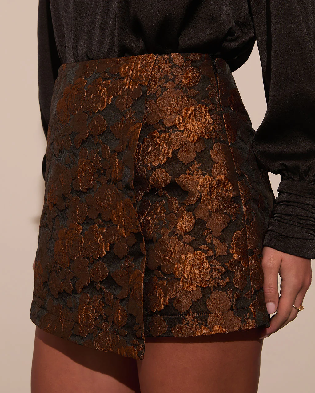 Warm Gather Floral Jacquard Mini Skort - Image 3