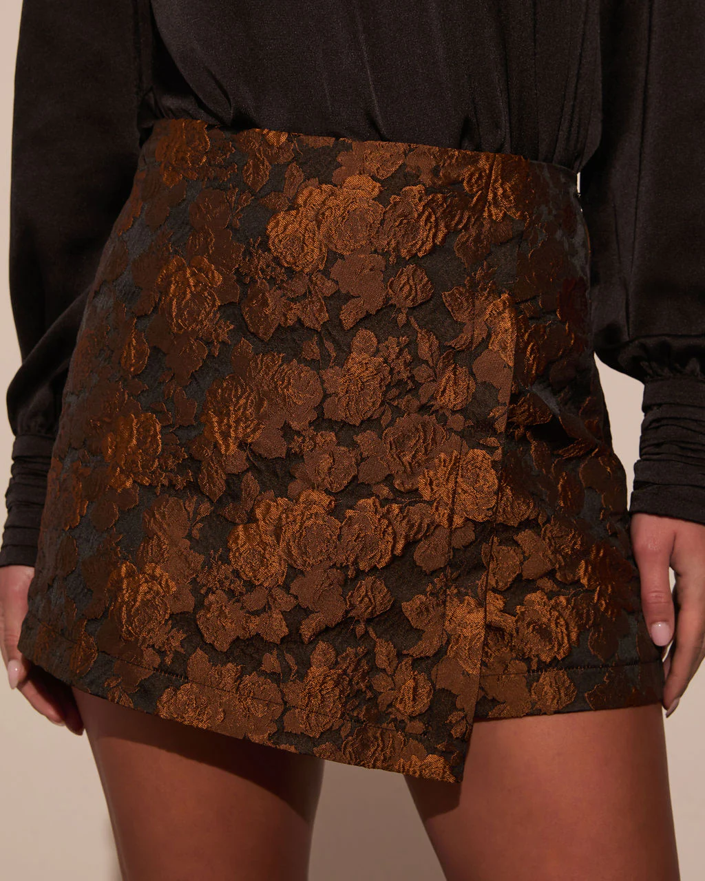 Warm Gather Floral Jacquard Mini Skort - Image 5