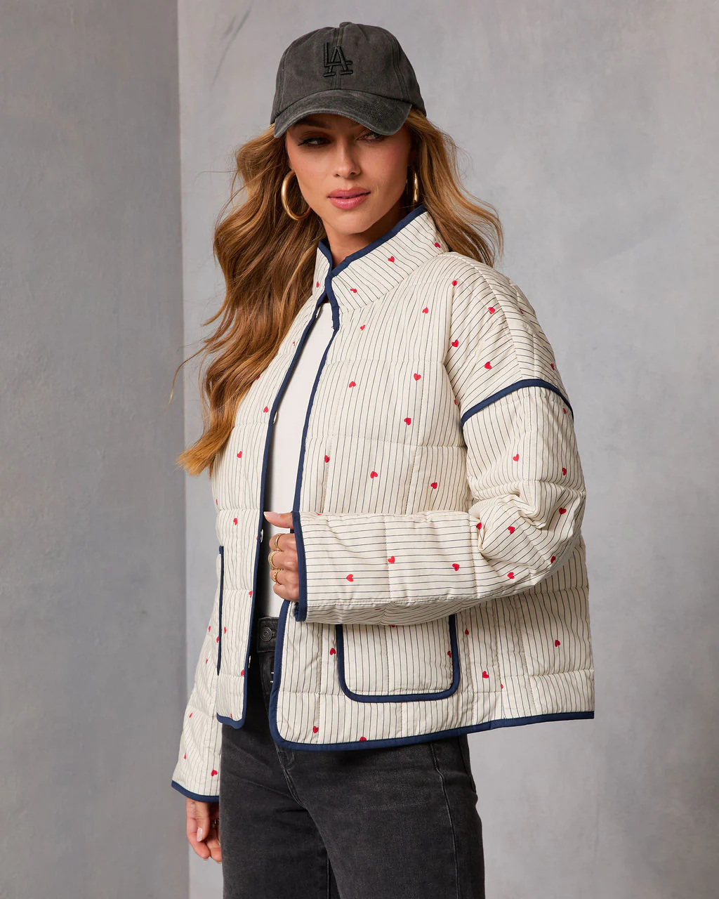 Warm Hearts Quilted Heart Print Jacket - Image 3