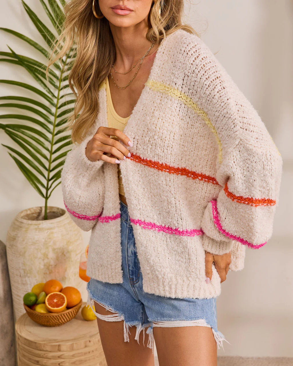 Warm Tide Coast Striped Knit Cardigan - Image 5