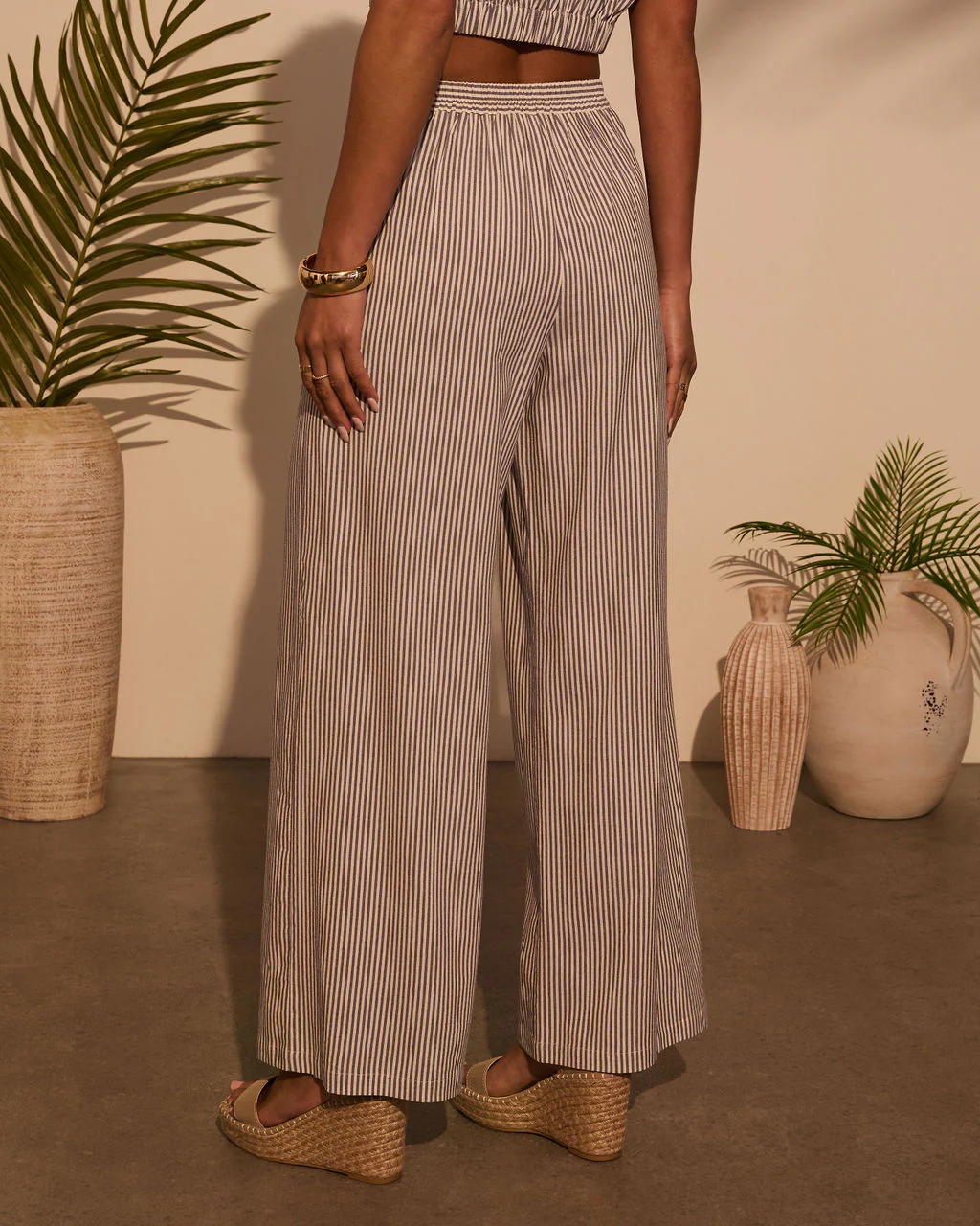 Weekend Trip Pinstripe Wide Leg Pants - Image 4
