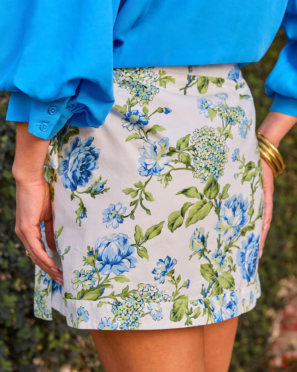 Whispering Blooms Floral Wrap Tie Mini Skirt - Image 4