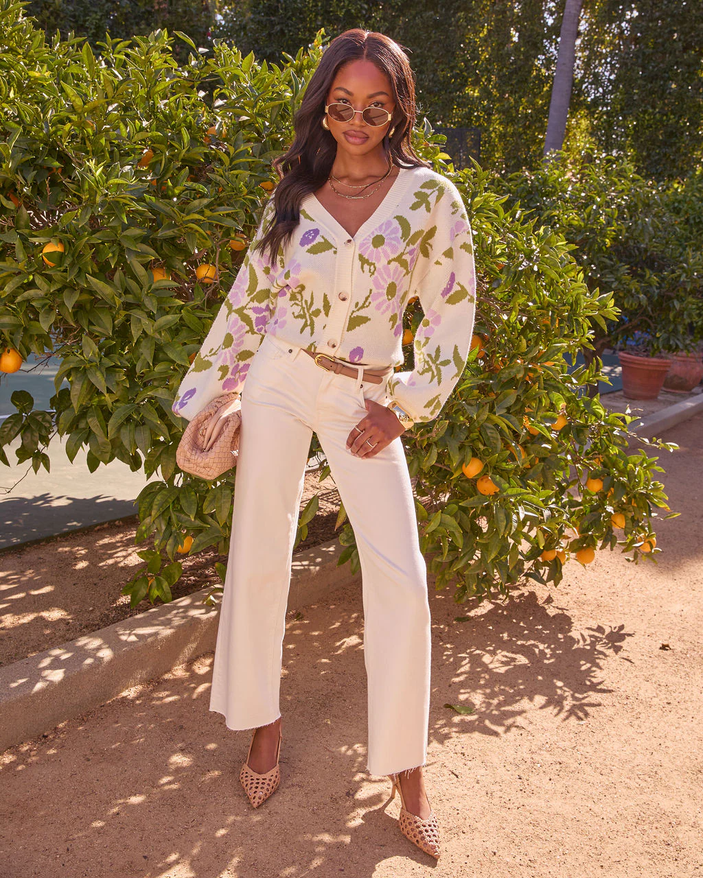 Whispering Blossoms Floral Knit Cardigan - Image 2