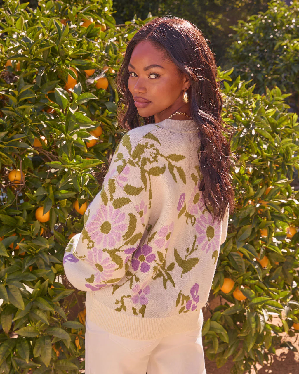 Whispering Blossoms Floral Knit Cardigan - Image 4
