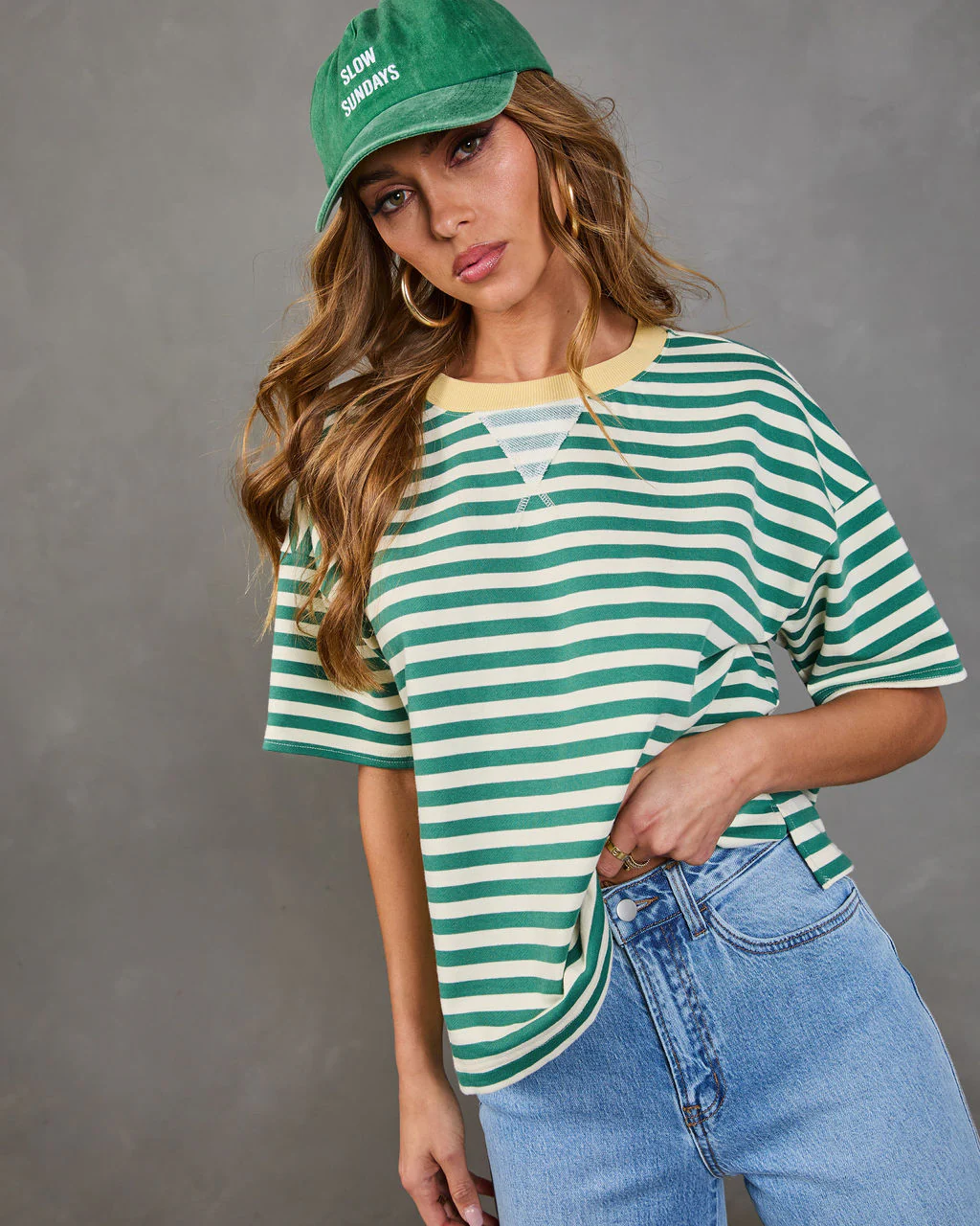 Whispering West Striped Oversized Top - Image 2