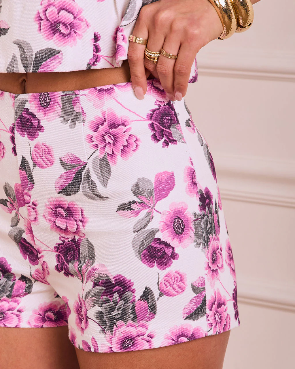 Whispering Wisteria Floral Mid Rise Shorts - Image 6