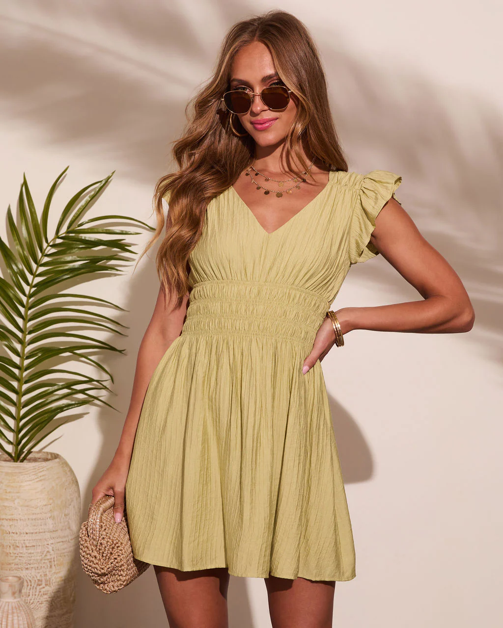 Whispers of Summer Flutter Sleeve Mini Dress - Image 2