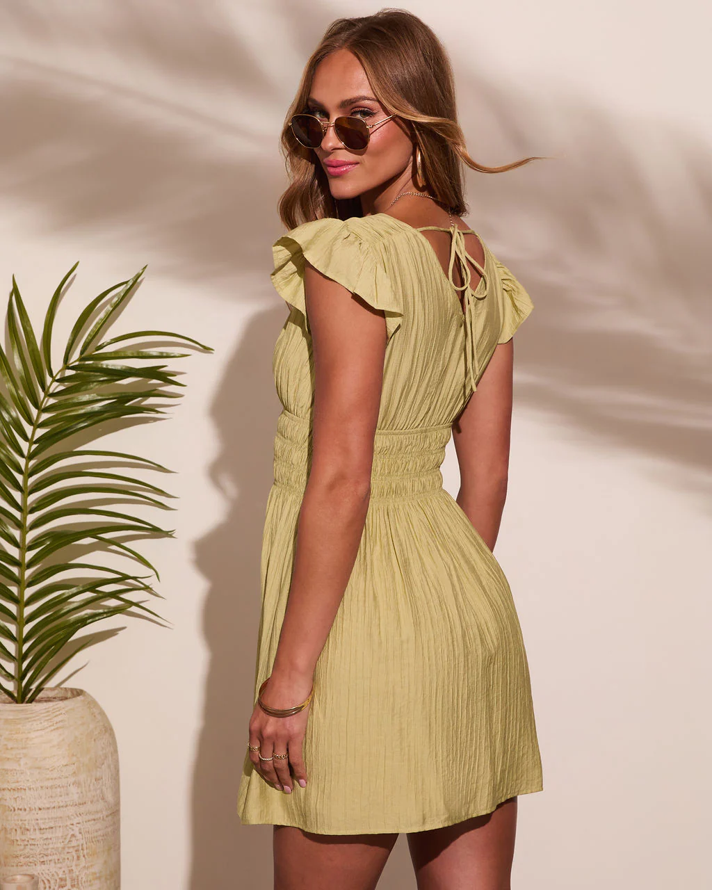 Whispers of Summer Flutter Sleeve Mini Dress - Image 4
