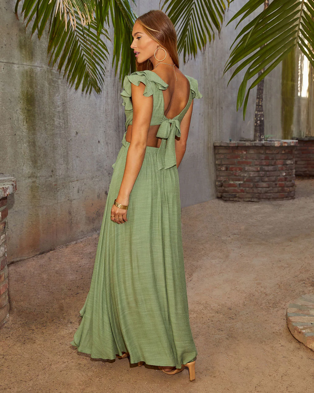 Soleil Cutout Ruffle Maxi Dress - Image 10