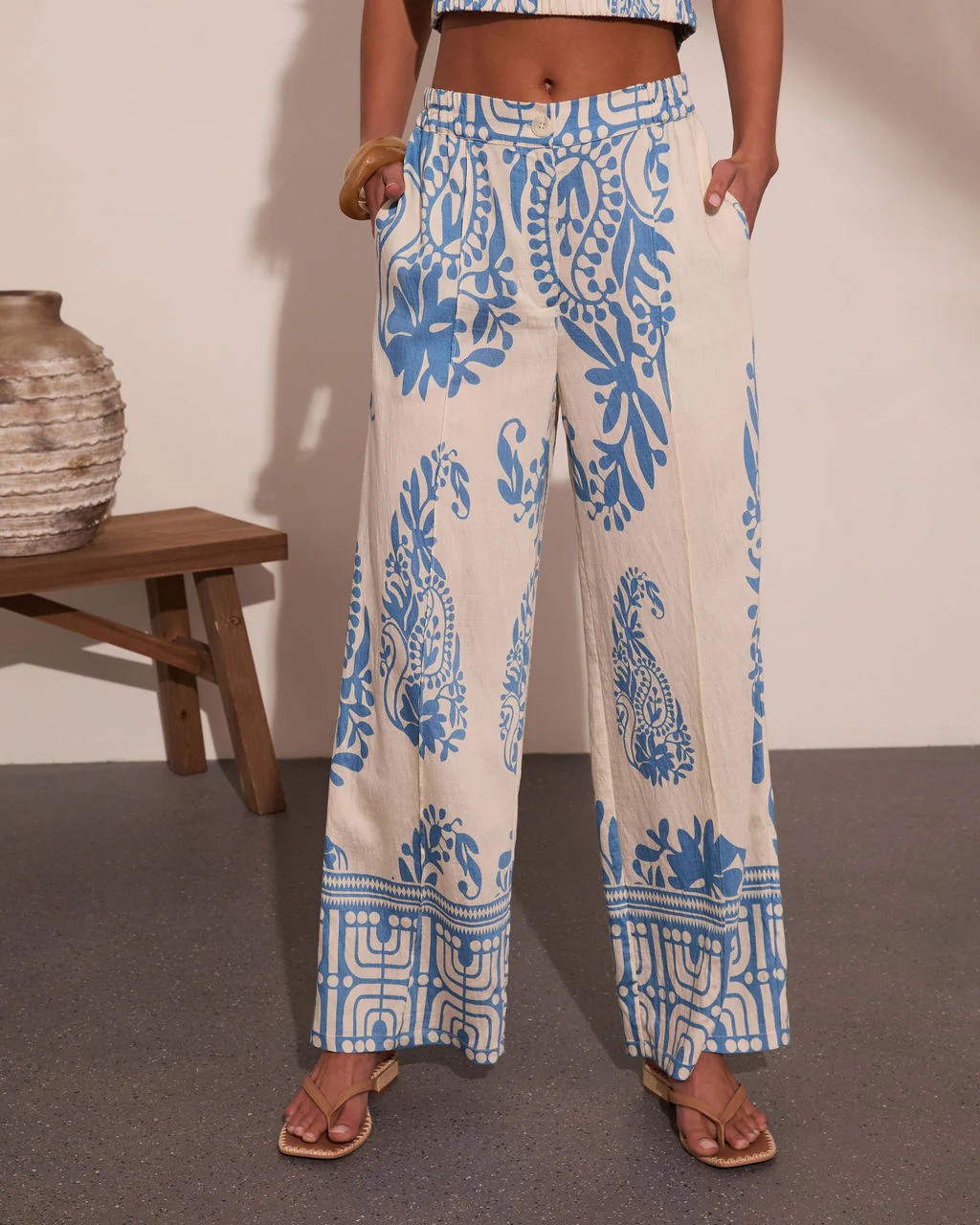 Wildflower Wander Abstract Floral Wide Leg Pants - Image 2