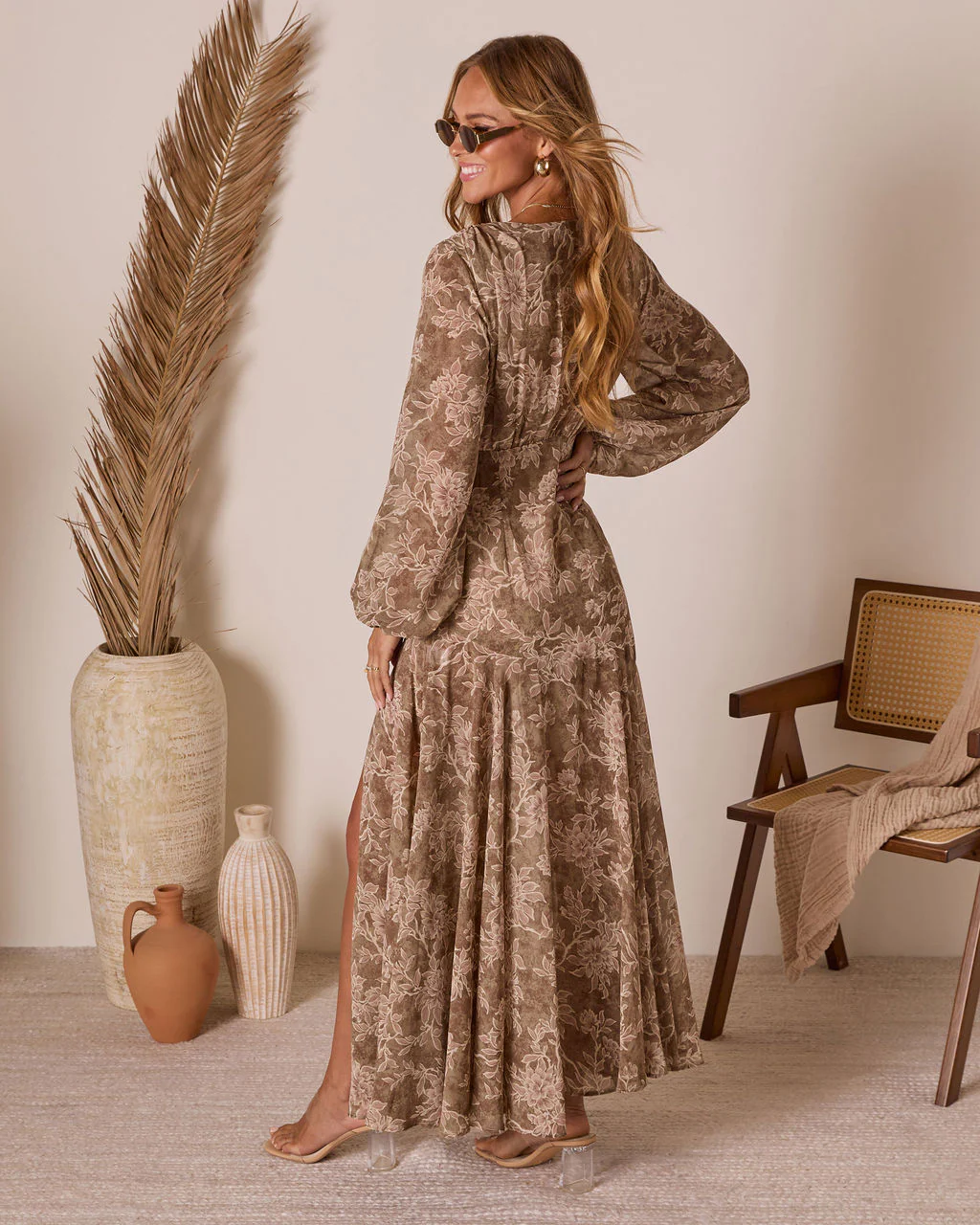 Wild Lark Plunging Neckline Maxi Dress - Image 4