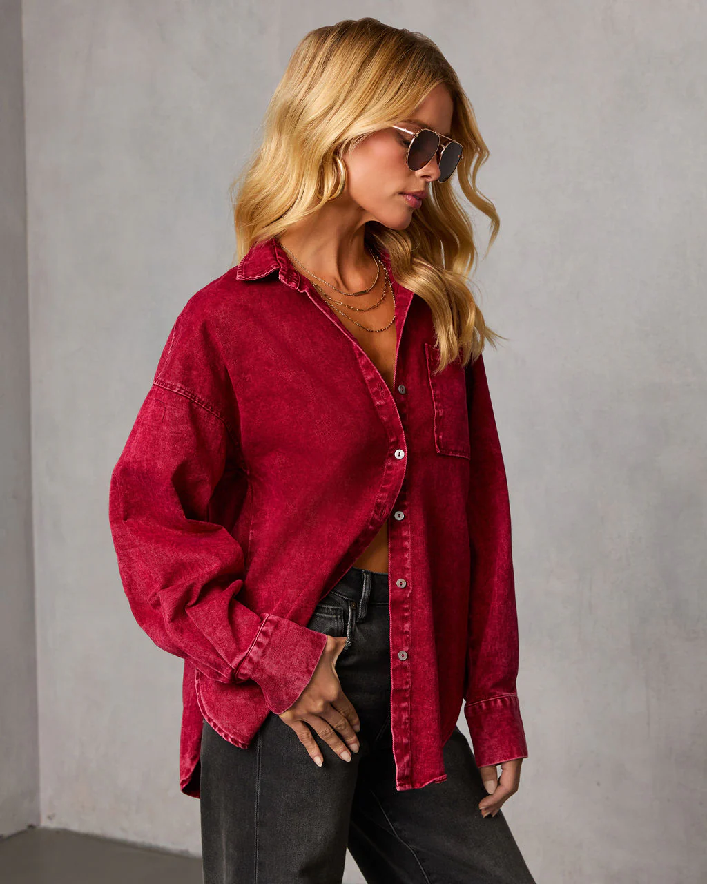 Wild Maple Denim Button Down Shirt - Image 3