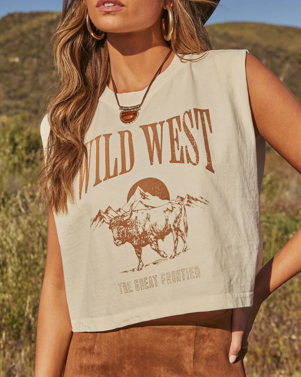 Wild West Frontier Graphic Muscle Tee - Image 6
