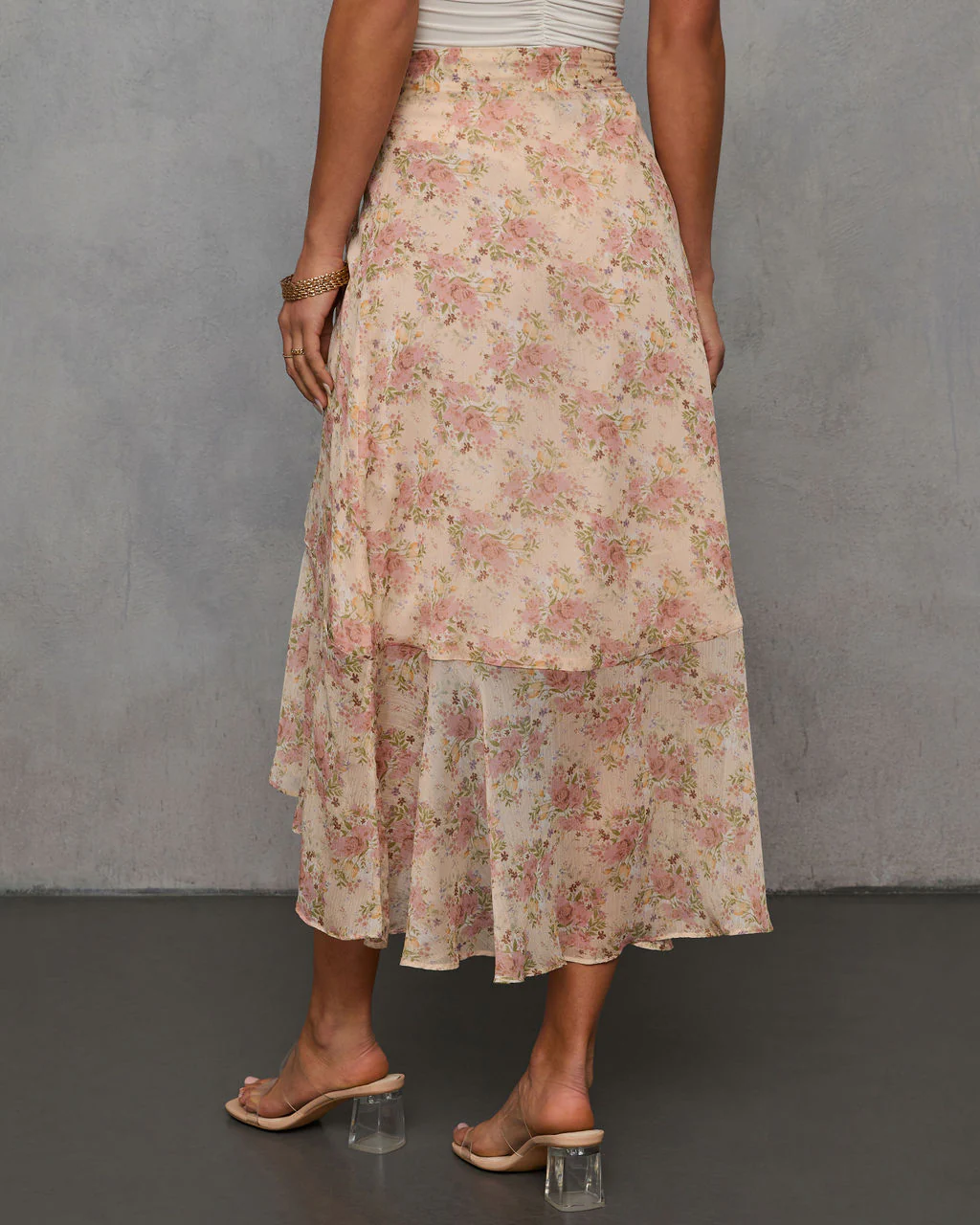 Wildly Radiant Floral Chiffon Wrap Skirt - Image 4