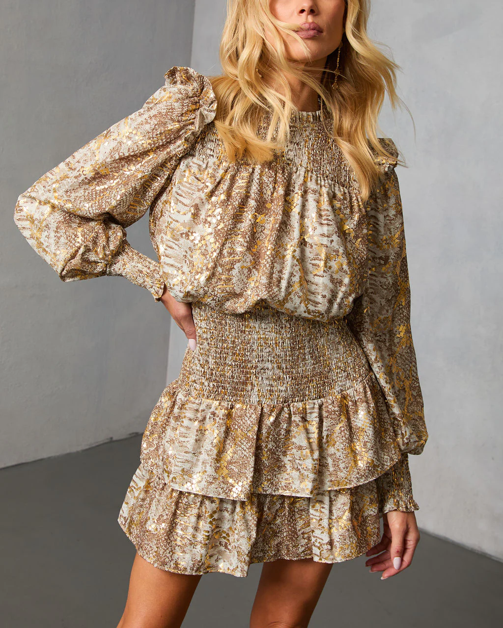 Willa Rae Printed Tiered Mini Dress - Image 5