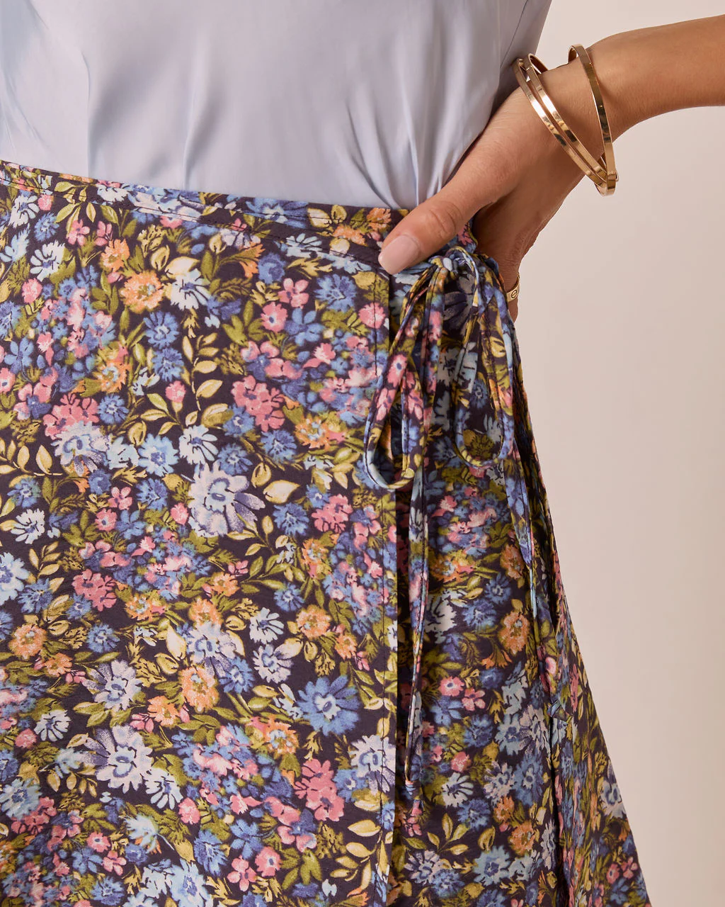 Willow Bloom Floral Wrap Mini Skirt - Image 6