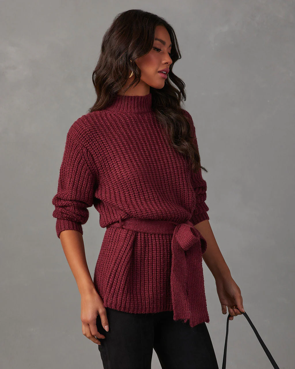 Wixson Belted Mock Neck Sweater - Image 8