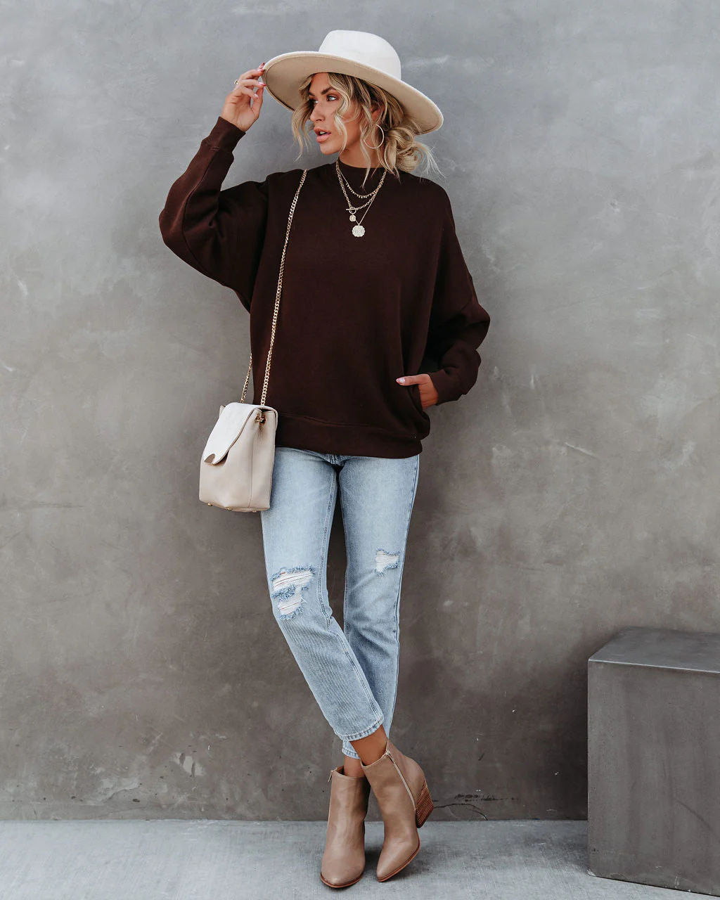 Woah Pocketed Cotton Blend Mock Neck Sweatshirt - Image 19