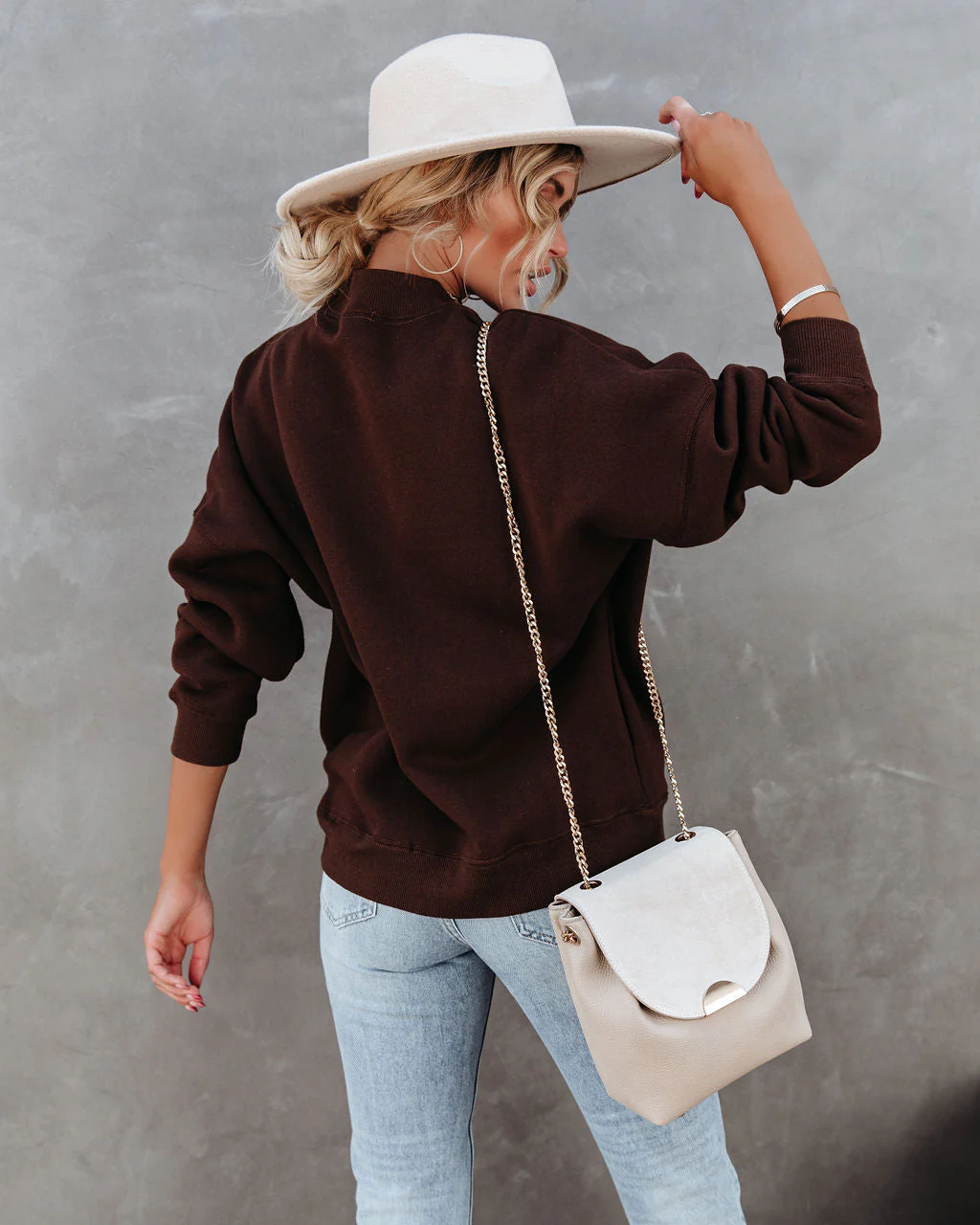 Woah Pocketed Cotton Blend Mock Neck Sweatshirt - Image 20