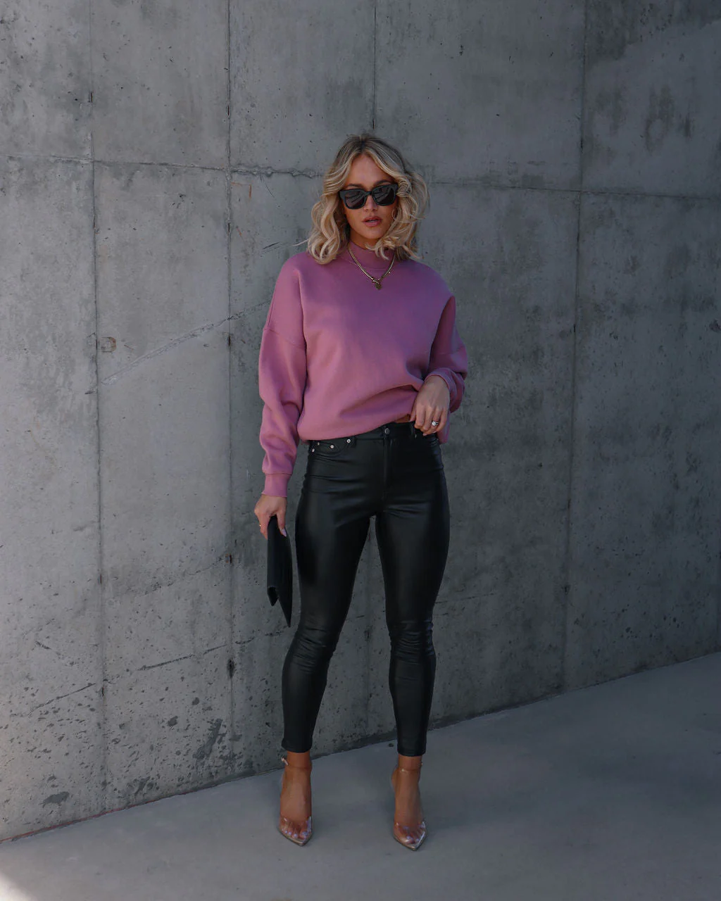 Woah Pocketed Cotton Blend Mock Neck Sweatshirt - Image 22