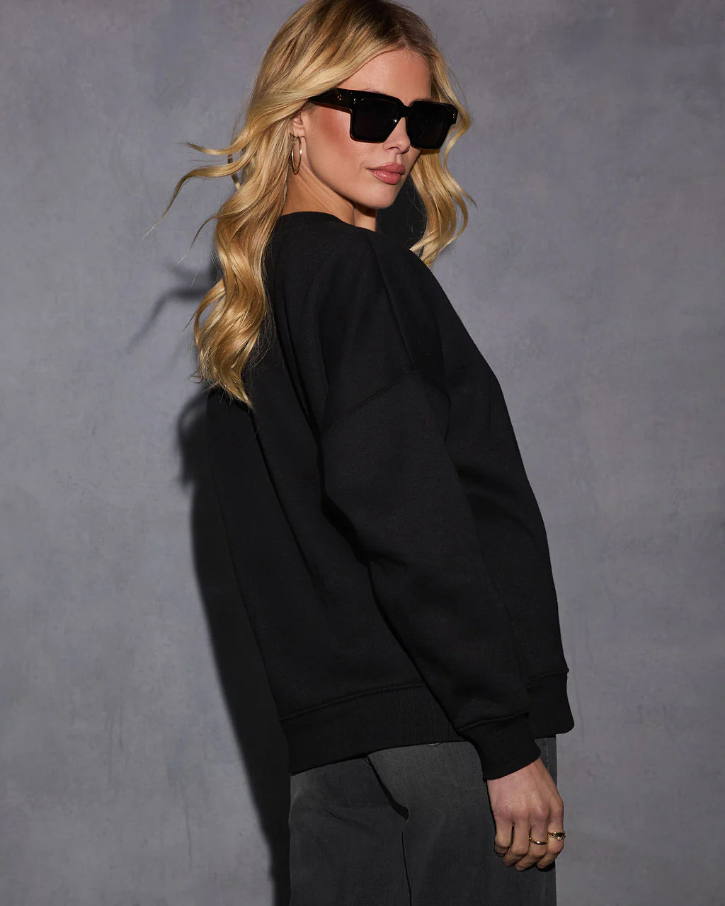 Woah Pocketed Cotton Blend Mock Neck Sweatshirt - Image 4