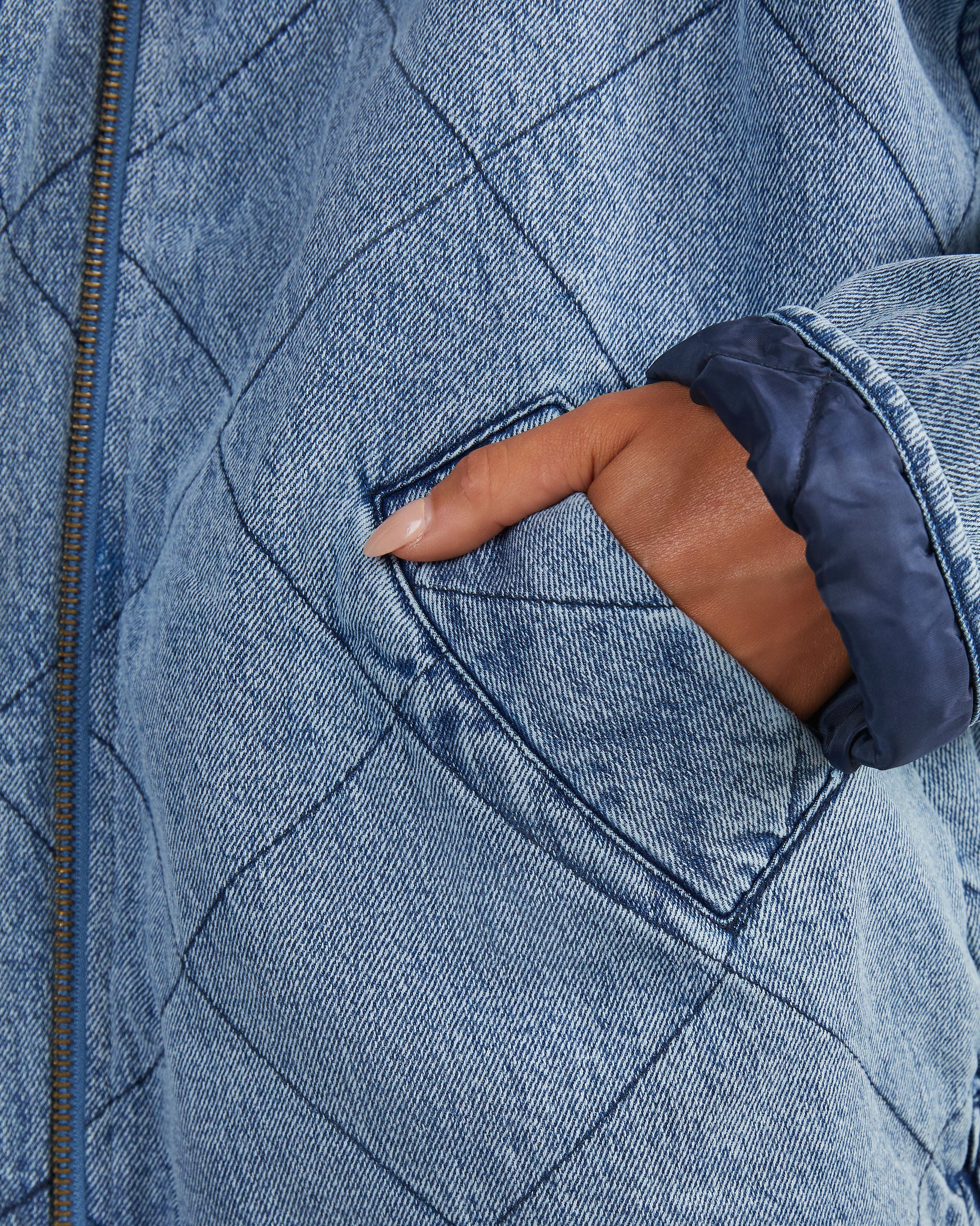 Xander Quilted Denim Jacket - Image 12