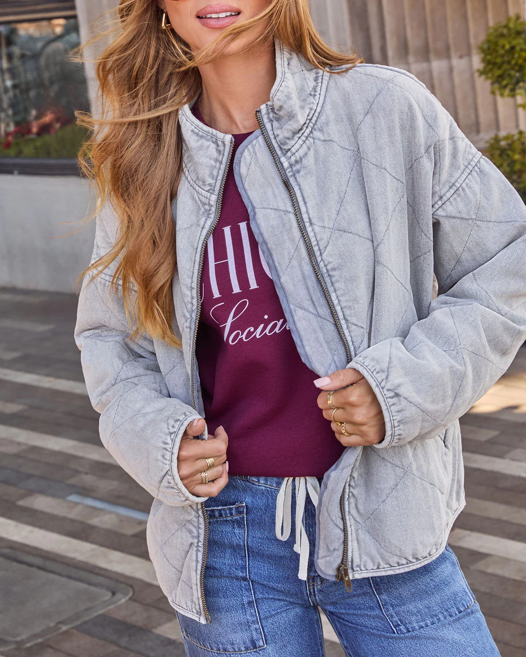 Xander Quilted Denim Jacket - Image 6