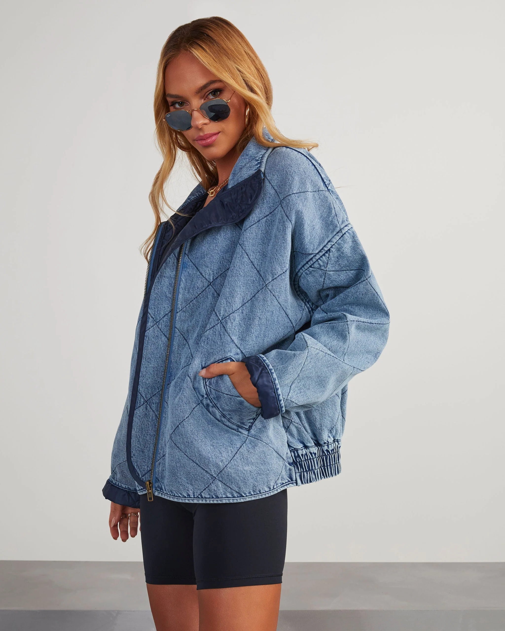 Xander Quilted Denim Jacket - Image 9