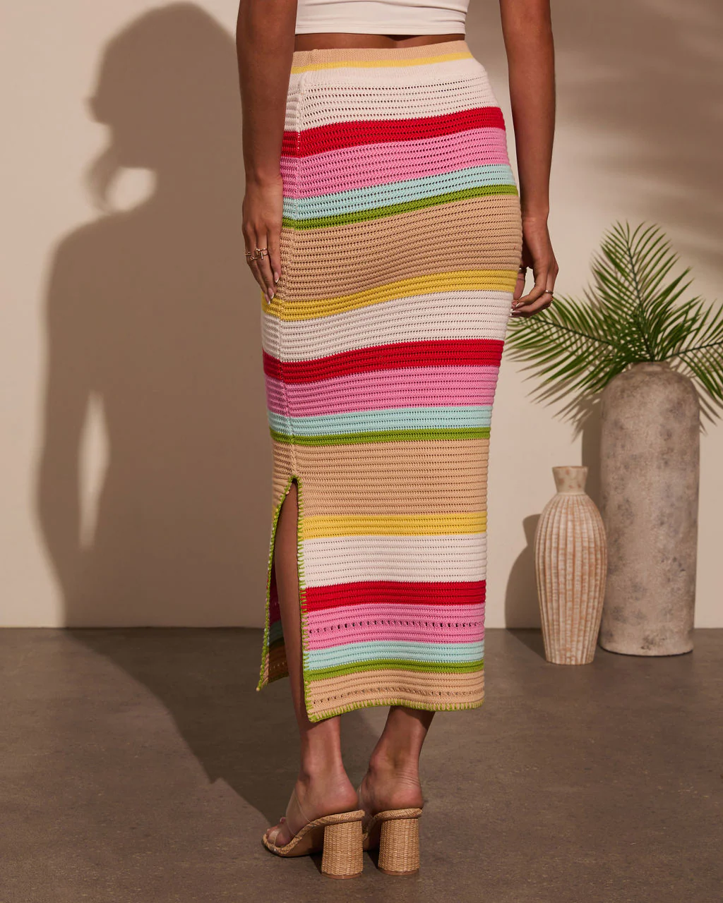 Yessenia Striped Crochet Midi Skirt - Image 10