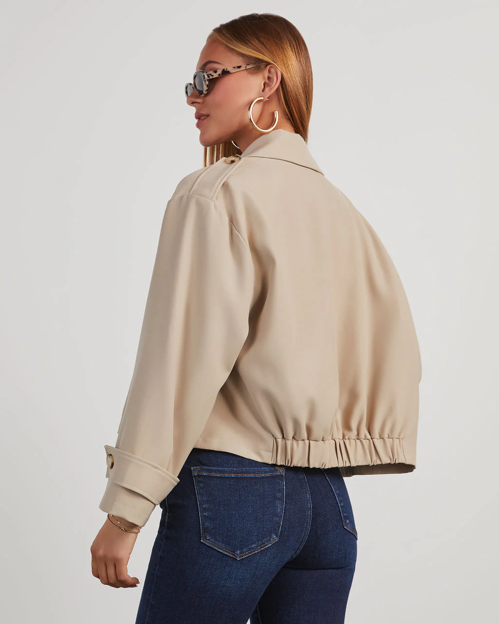 Yolanda Cropped Trench Jacket - Image 10
