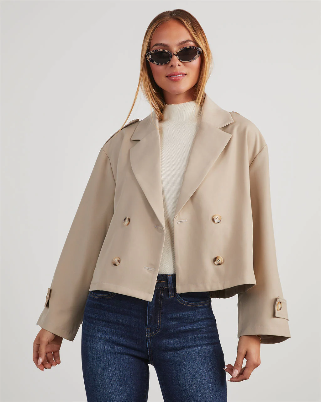 Yolanda Cropped Trench Jacket - Image 7