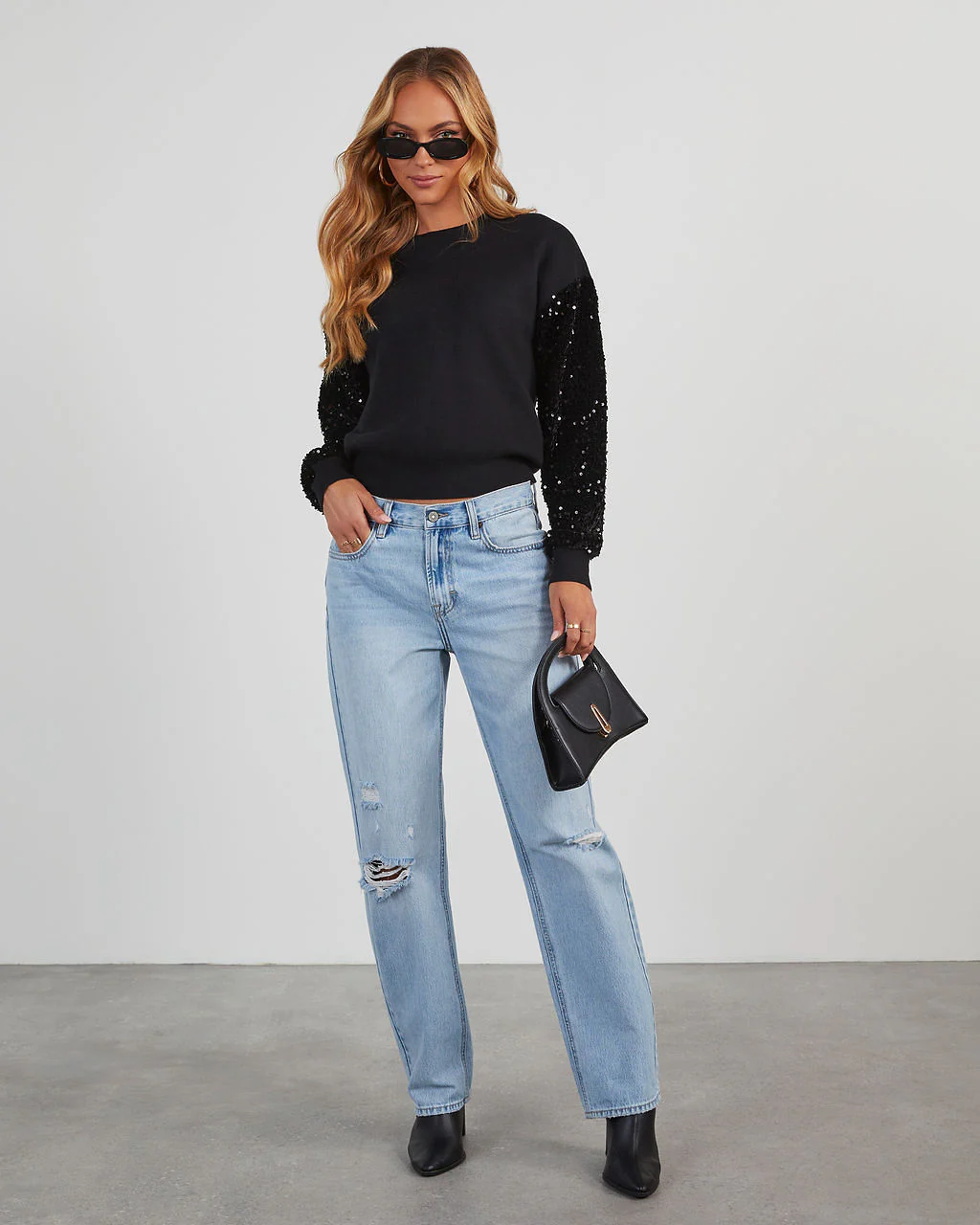 Yumi Contrast Sequin Knit Sweater - Image 16