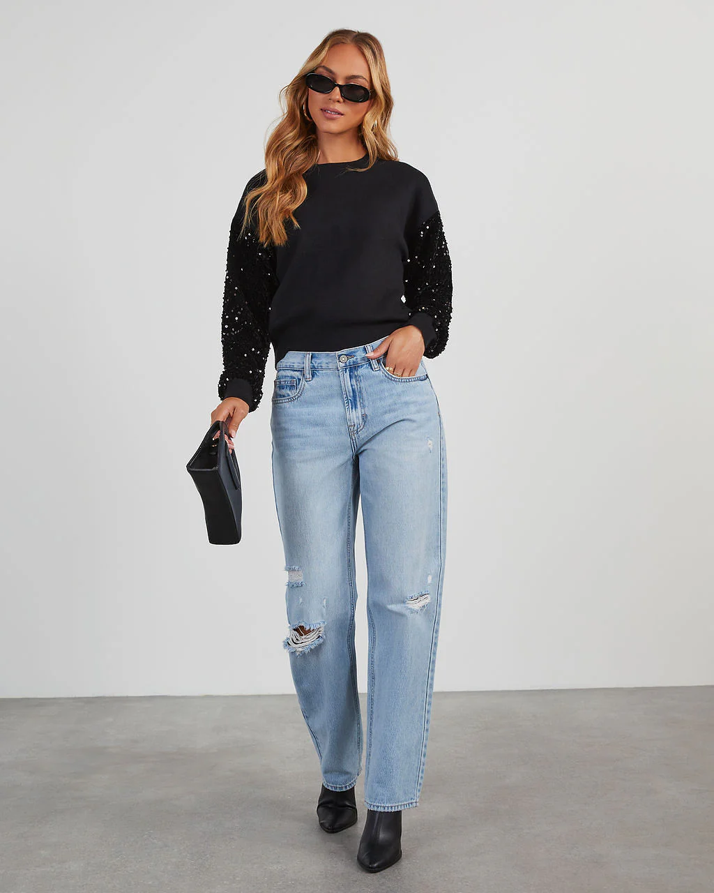 Yumi Contrast Sequin Knit Sweater - Image 19