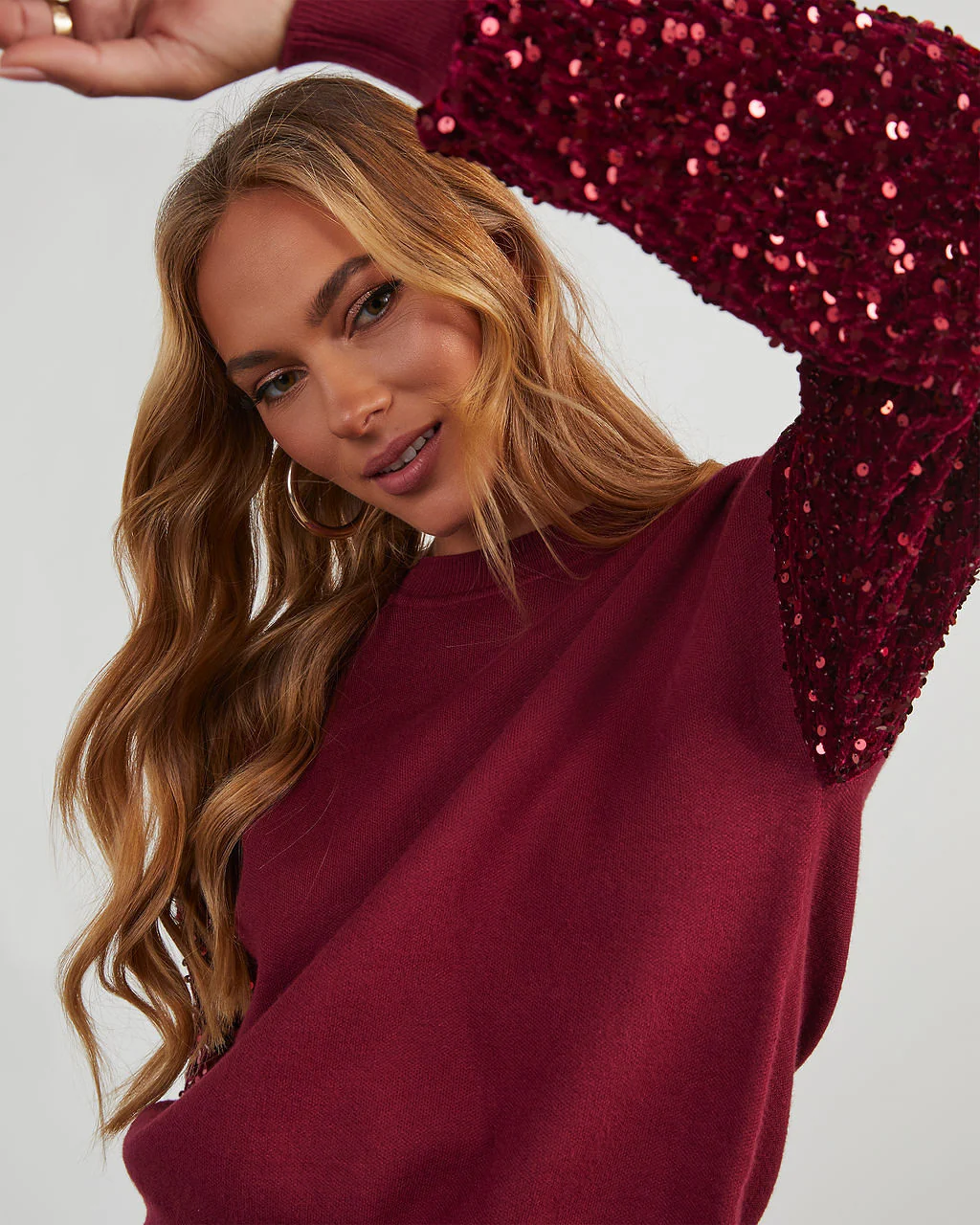 Yumi Contrast Sequin Knit Sweater - Image 20