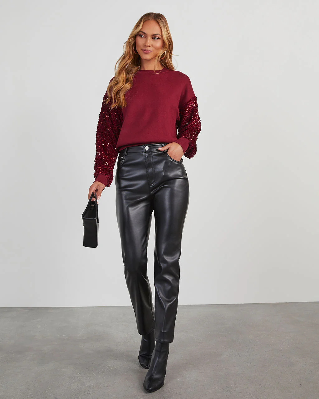 Yumi Contrast Sequin Knit Sweater - Image 22