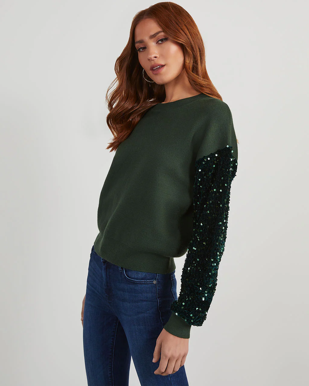 Yumi Contrast Sequin Knit Sweater - Image 8