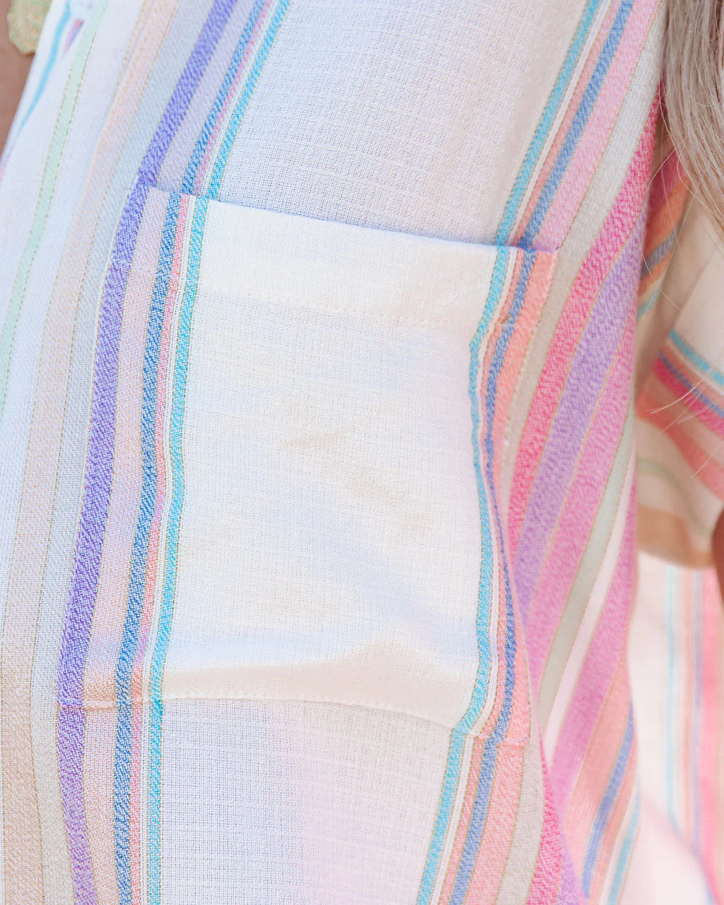 Yvonne Striped Shimmer Woven Button Down Top - Image 6