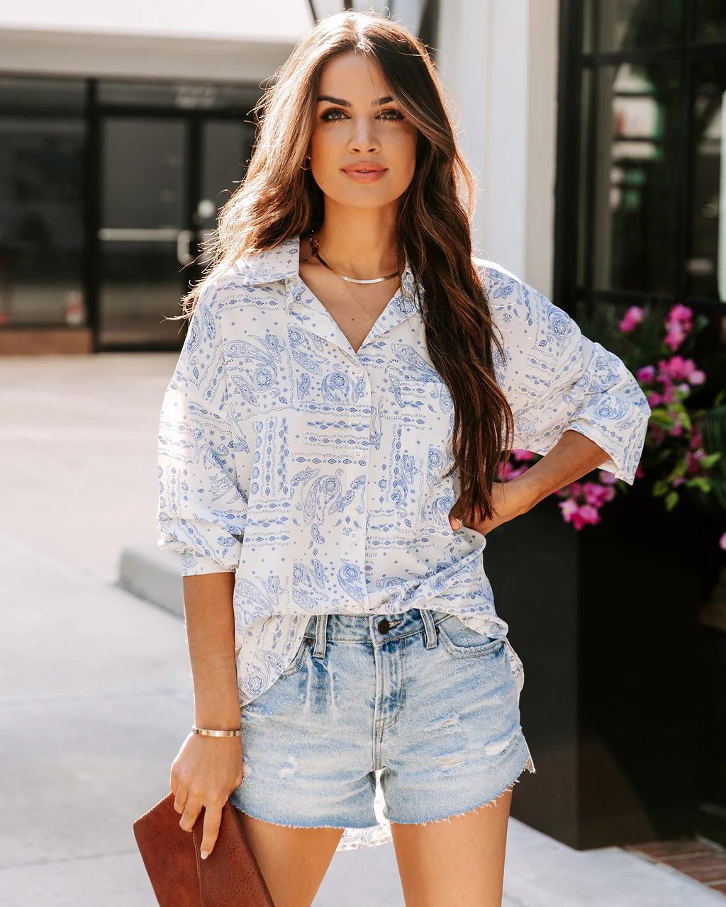 Zelda Paisley Button Down Top - Image 7