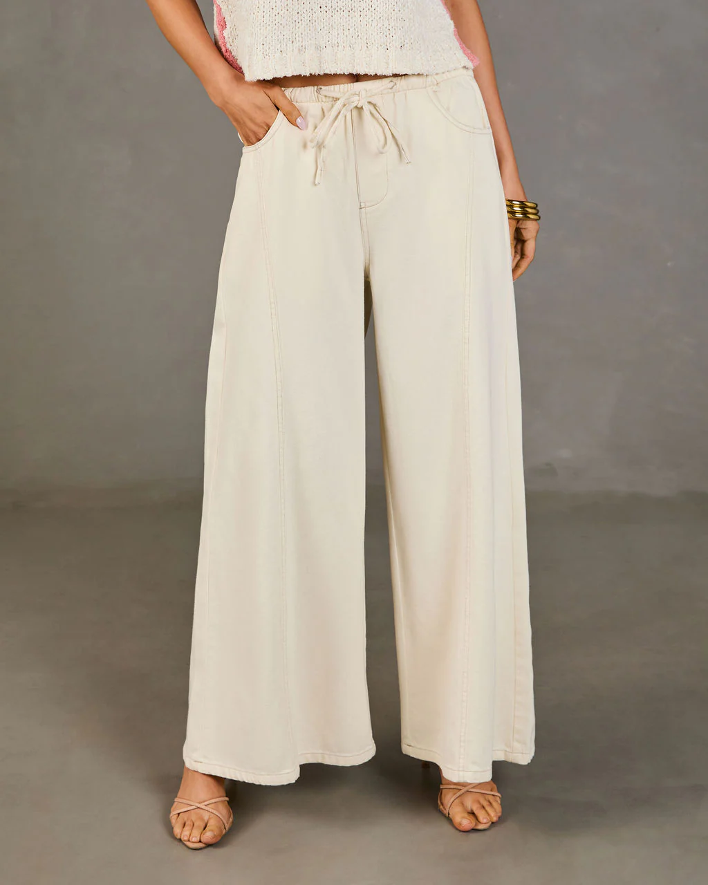 Zenah Rigid High Rise Wide Leg Drawstring Jeans - Image 2
