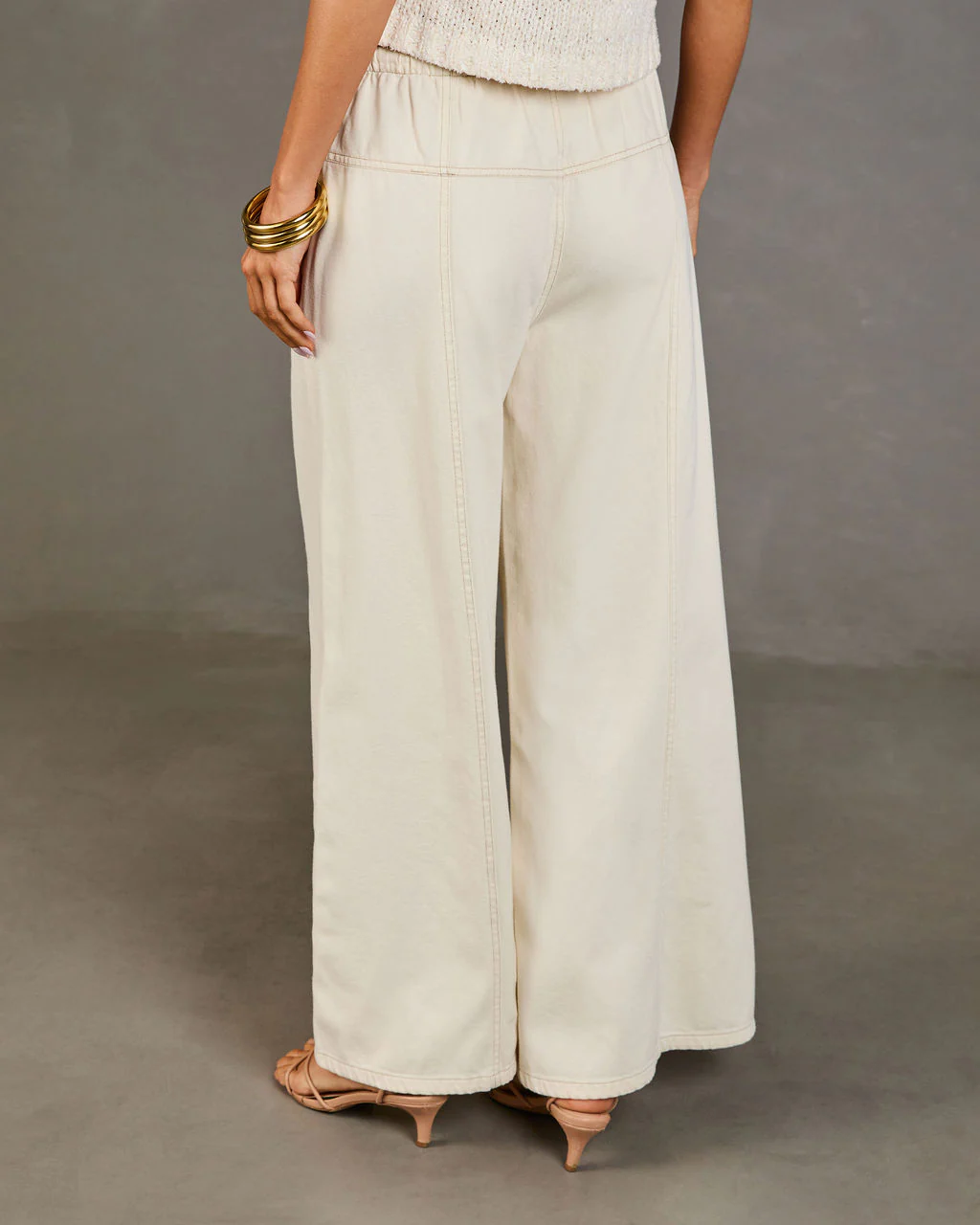 Zenah Rigid High Rise Wide Leg Drawstring Jeans - Image 4