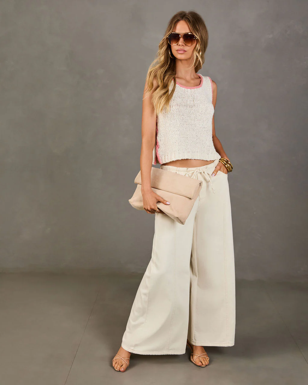 Zenah Rigid High Rise Wide Leg Drawstring Jeans - Image 5