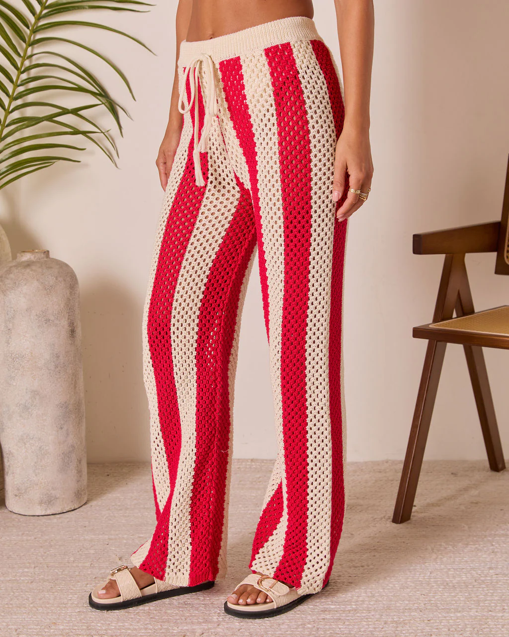Zenya Cove Crochet Striped Cover Up Pants - Image 3