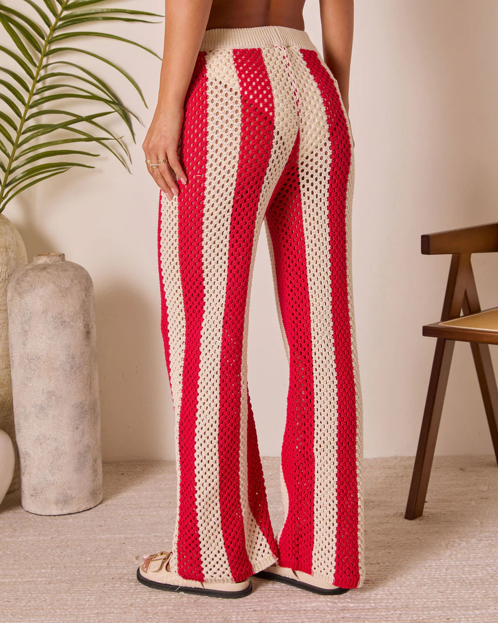 Zenya Cove Crochet Striped Cover Up Pants - Image 4
