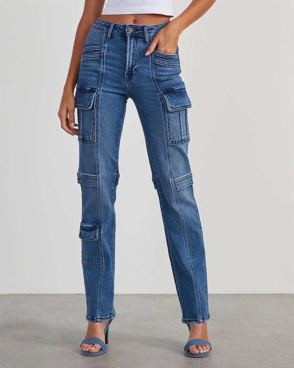 Zhaire Super Stretch High Rise Straight Jeans - Image 11