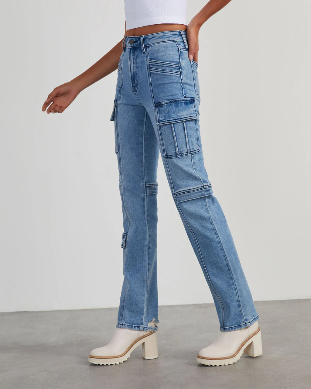 Zhaire Super Stretch High Rise Straight Jeans - Image 7