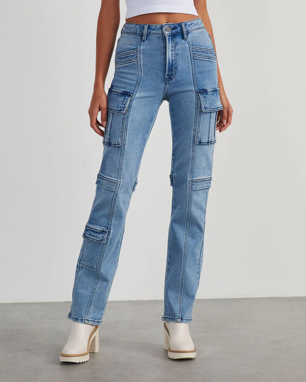 Zhaire Super Stretch High Rise Straight Jeans - Image 8