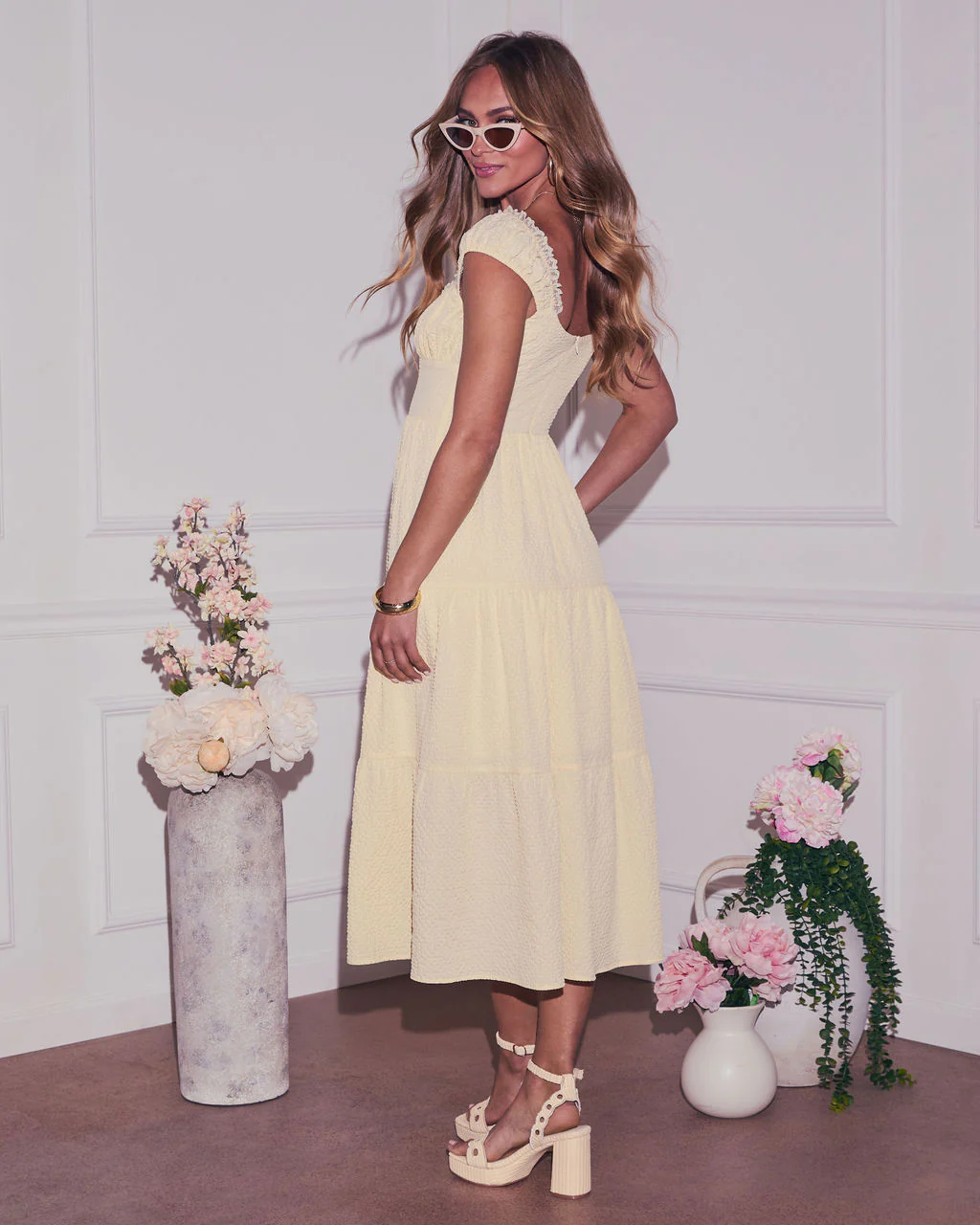 Zoella Tiered Ruffled Shoulders Maxi Dress - Image 4