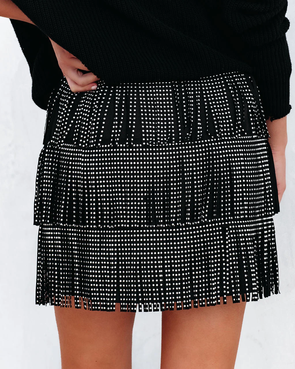 Zoie Studded Fringe Mini Skirt - Image 16